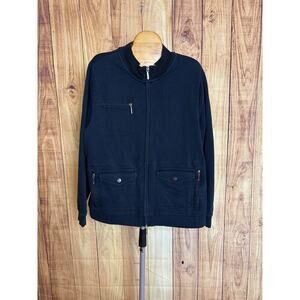 Lauren Ralph Lauren Zip Up 100% Cotton Black Women's Size 1X